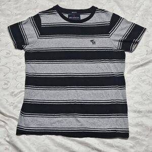 4/$20- Gray and Black Striped Muscle T-Shirt